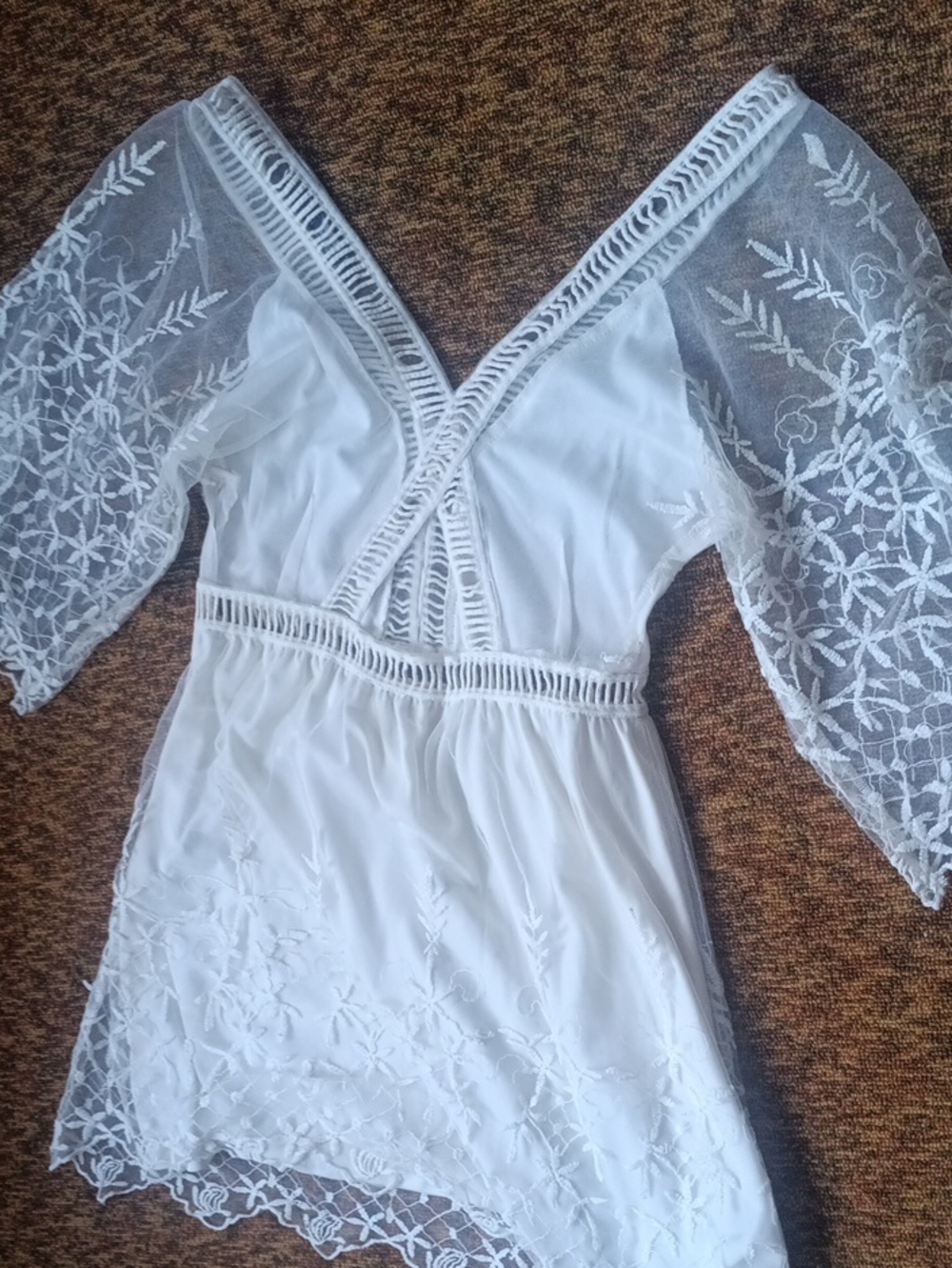 Now $5.  Boohoo Ivory Lace Mini Dress - Picture 6 of 7